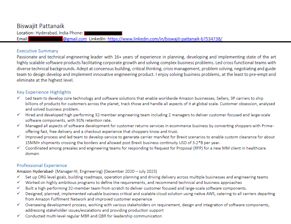 engineering manager resume example - deliveroo