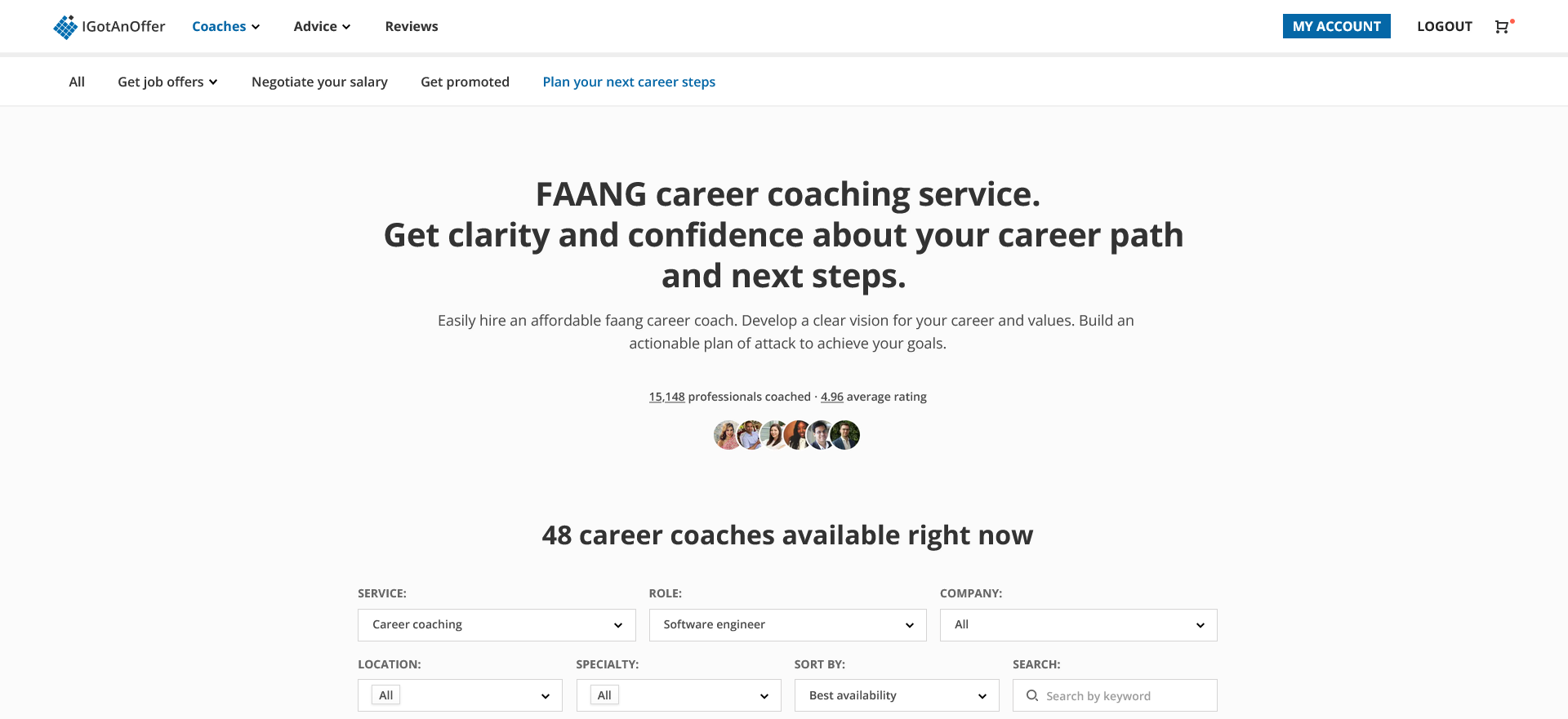 Faang career coaching service