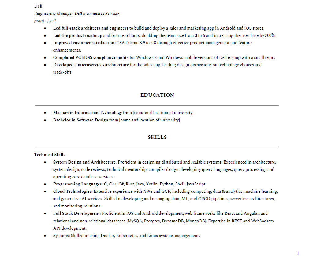 Amazon SDM resume part 2