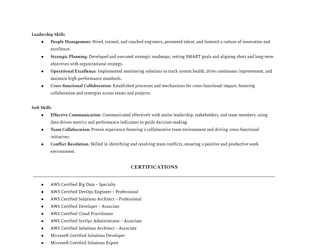 Amazon SDM resume example part 3