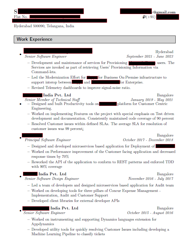 Amazon software development engineer resume part 1
